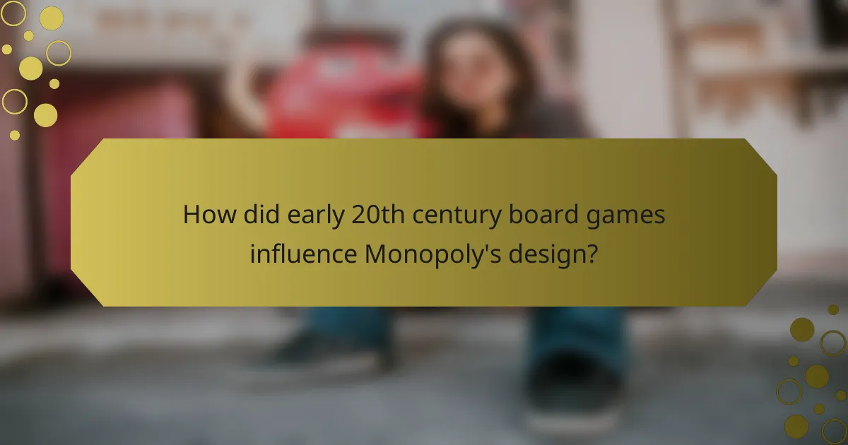 How did early 20th century board games influence Monopoly's design?