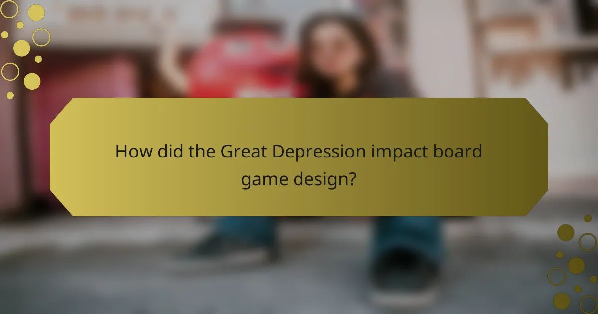How did the Great Depression impact board game design?