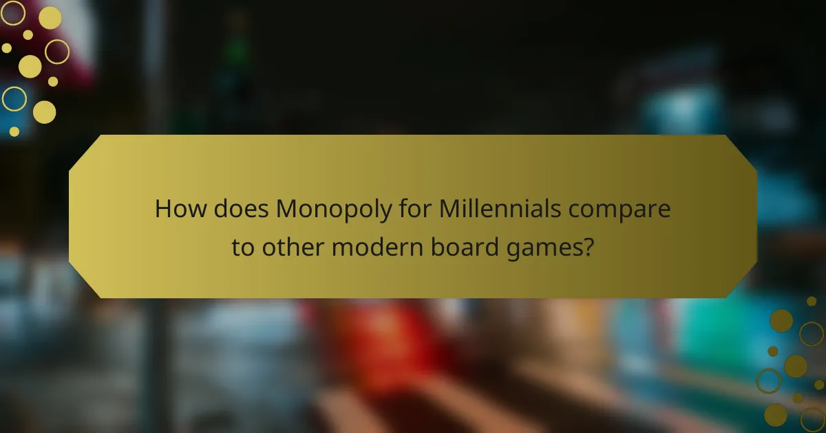 How does Monopoly for Millennials compare to other modern board games?