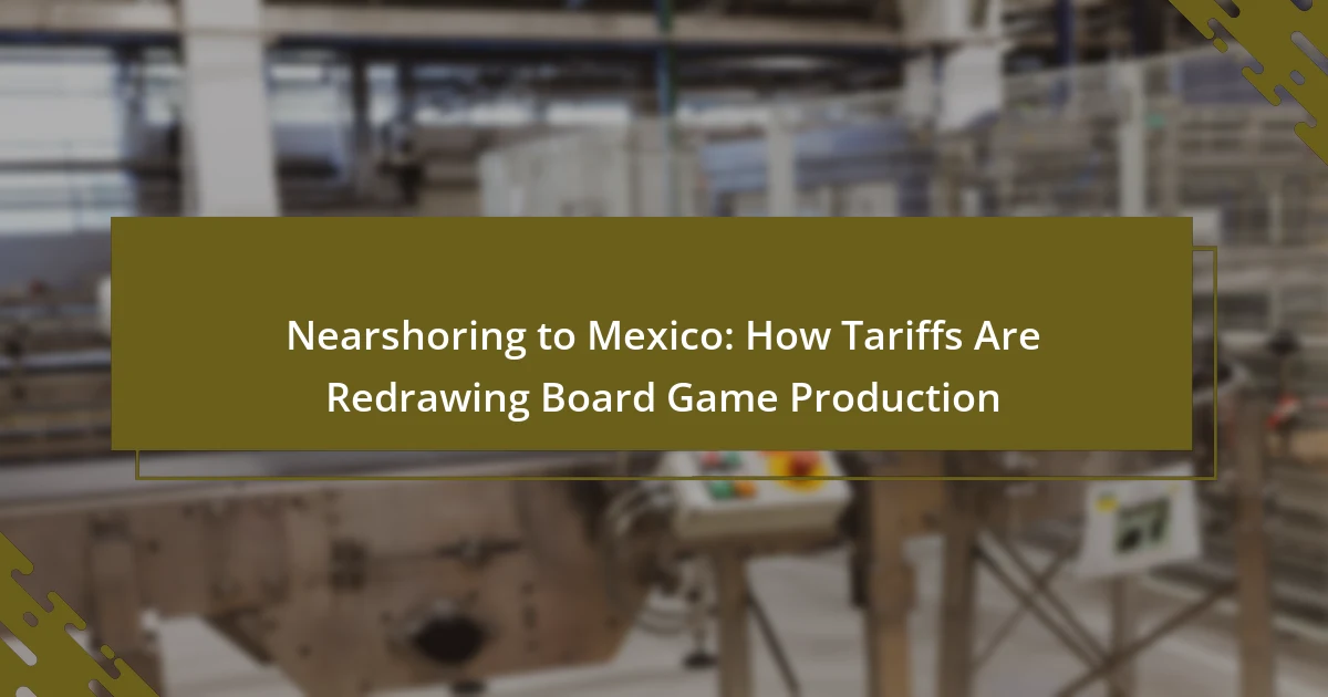 Nearshoring to Mexico: How Tariffs Are Redrawing Board Game Production