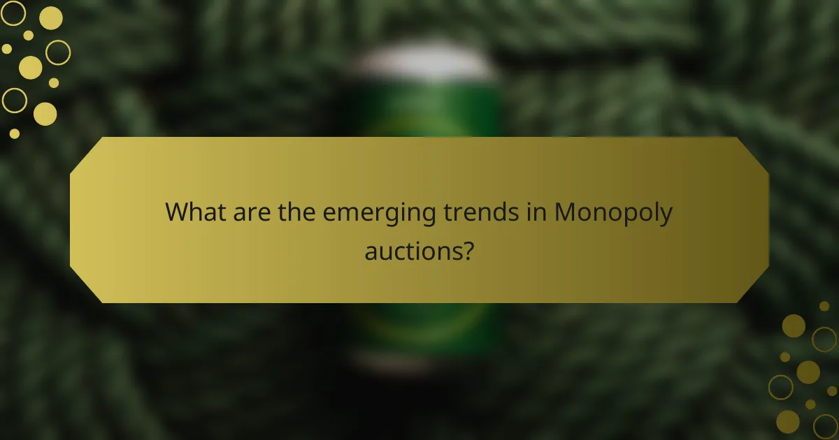What are the emerging trends in Monopoly auctions?