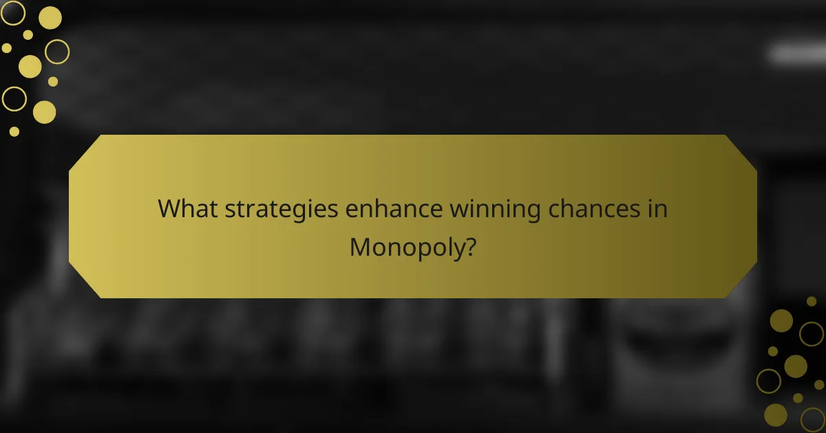 What strategies enhance winning chances in Monopoly?